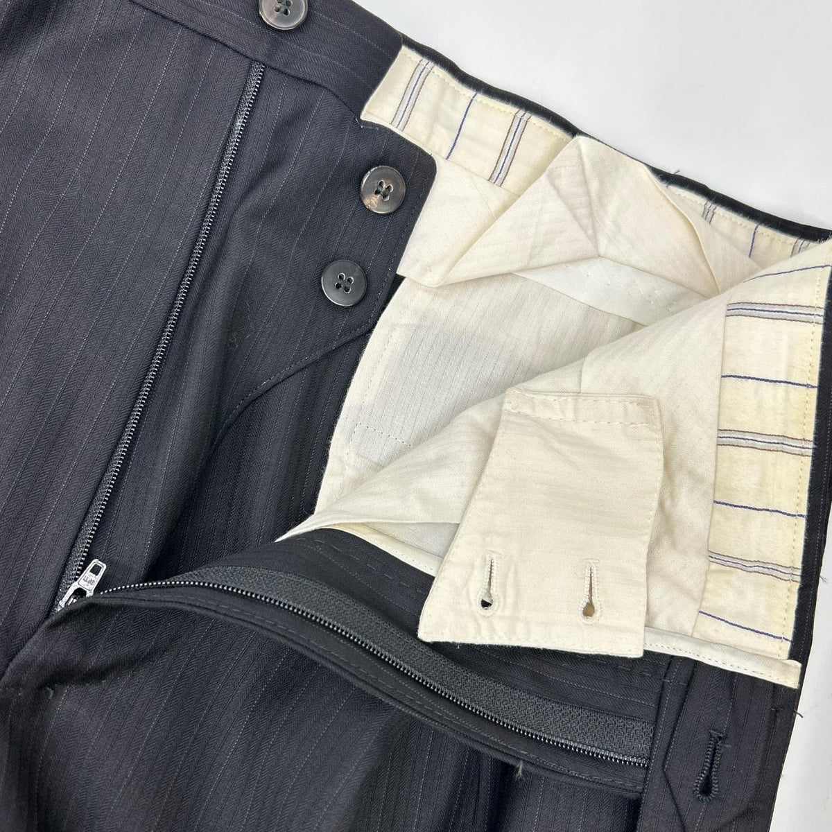 Ermenegildo Zegna Couture Black Stripe Suit Jacket Size 52L