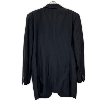 Ermenegildo Zegna Couture Black Stripe Suit Jacket Size 52L