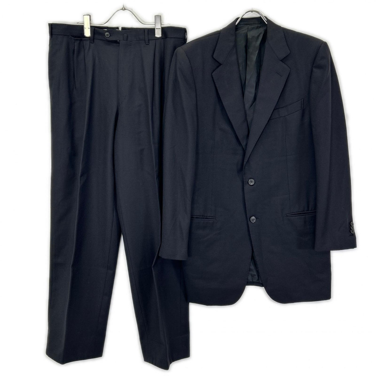 Ermenegildo Zegna Couture Stripe Wool Jacket Black Size 52L