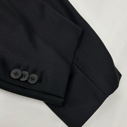 Ermenegildo Zegna Couture Stripe Wool Jacket Black Size 52L