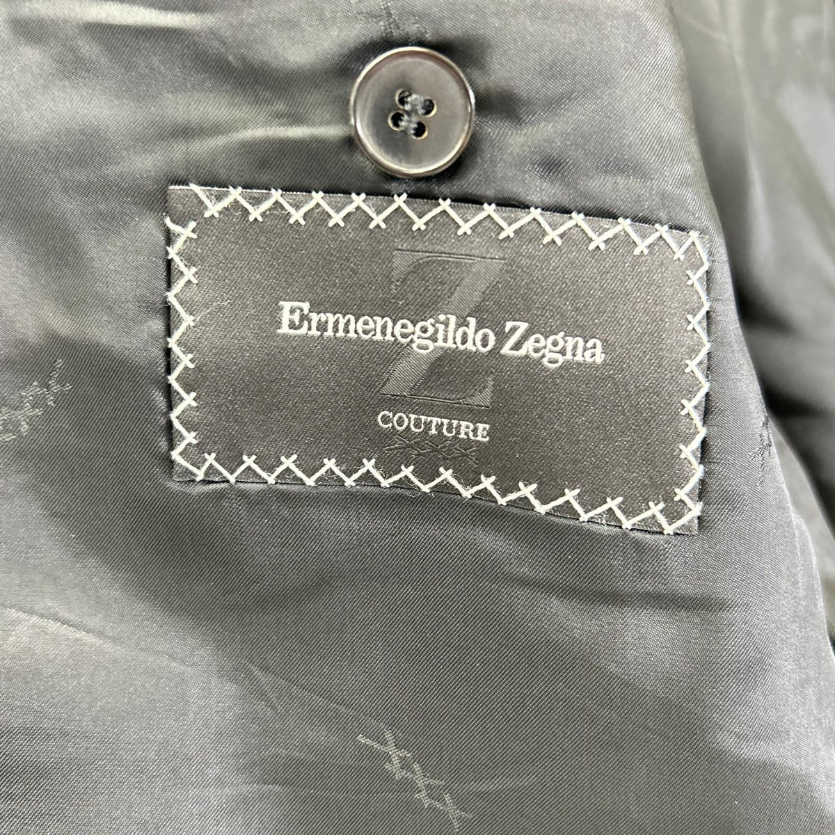 Ermenegildo Zegna Couture Stripe Wool Jacket Black Size 52L