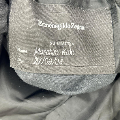Ermenegildo Zegna Couture Stripe Wool Jacket Black Size 52L