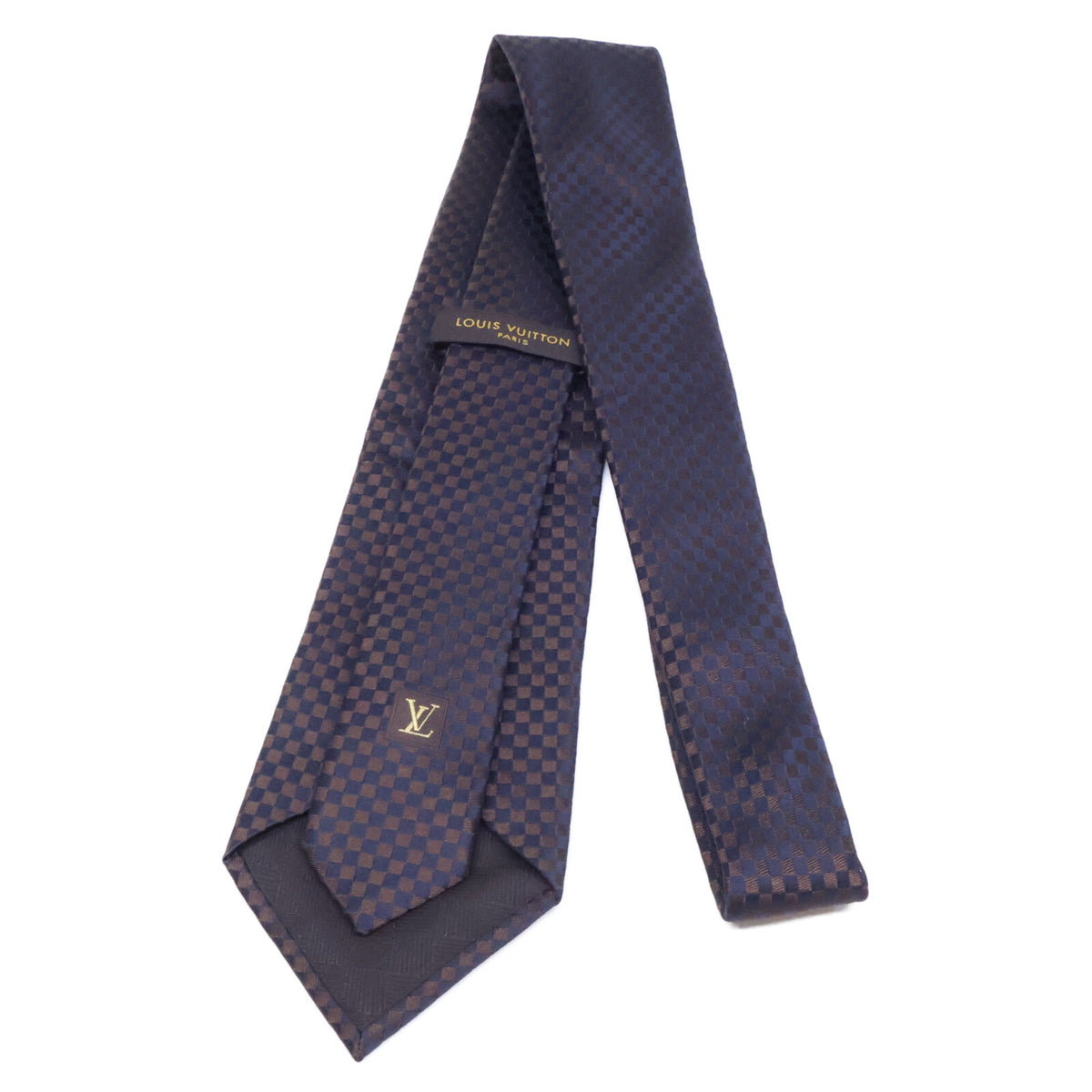 LOUIS VUITTON Damier Silk Tie Brown Size ONE SIZE