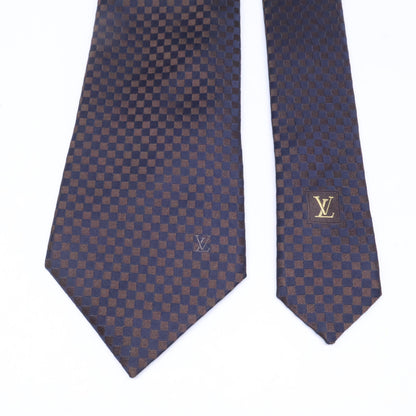 LOUIS VUITTON Damier Silk Tie Brown Size ONE SIZE
