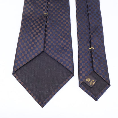 LOUIS VUITTON Damier Silk Tie Brown Size ONE SIZE