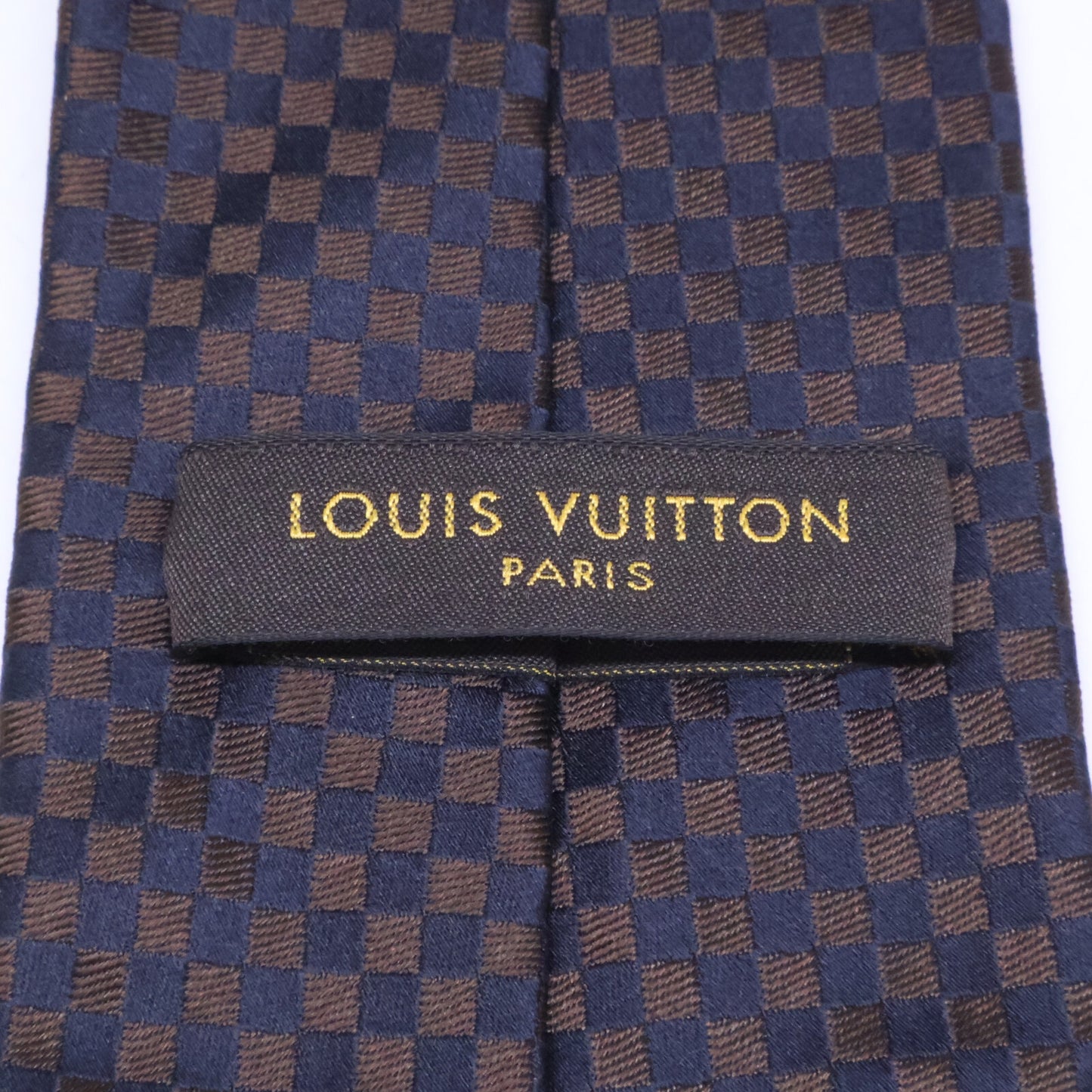 LOUIS VUITTON Damier Silk Tie Brown Size ONE SIZE