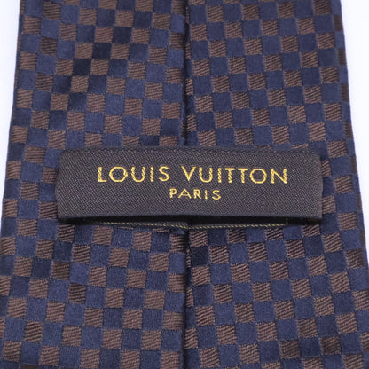 LOUIS VUITTON Damier Silk Tie Brown Size ONE SIZE