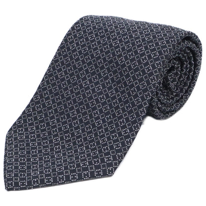 HERMES 758969T Patterned Silk Tie Black Size ONE SIZE