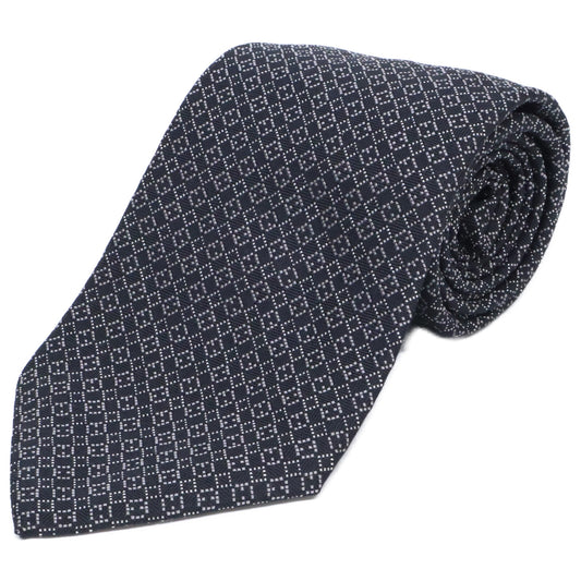 HERMES 758969T Patterned Silk Tie Black Size ONE SIZE