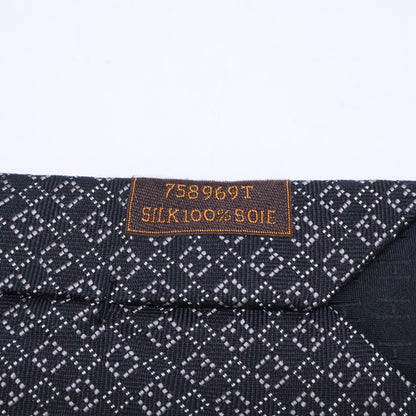 HERMES 758969T Patterned Silk Tie Black Size ONE SIZE