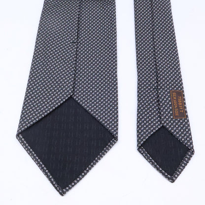 HERMES 758837T Patterned Silk Tie Black Size ONE SIZE