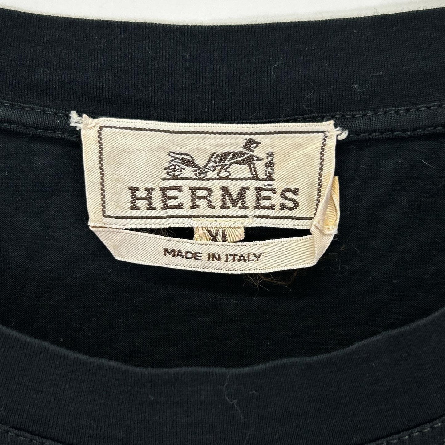HERMES Gaultier Era Long Sleeve T-Shirt Black Size XL
