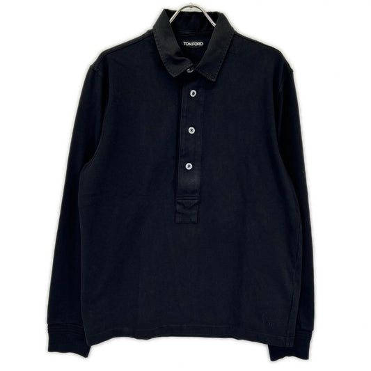 TOM FORD Black Cotton Long Sleeve Polo