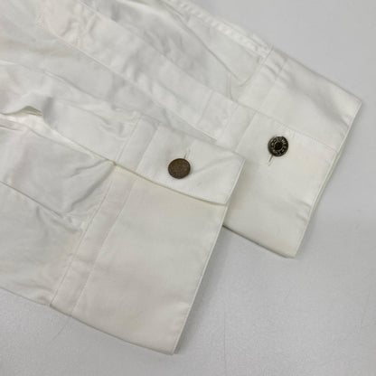 HERMES Cotton All-Over Print Long Sleeve Shirt White Size 42
