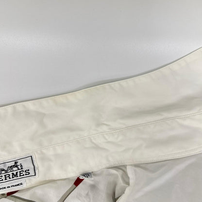 HERMES Cotton All-Over Print Long Sleeve Shirt White Size 42