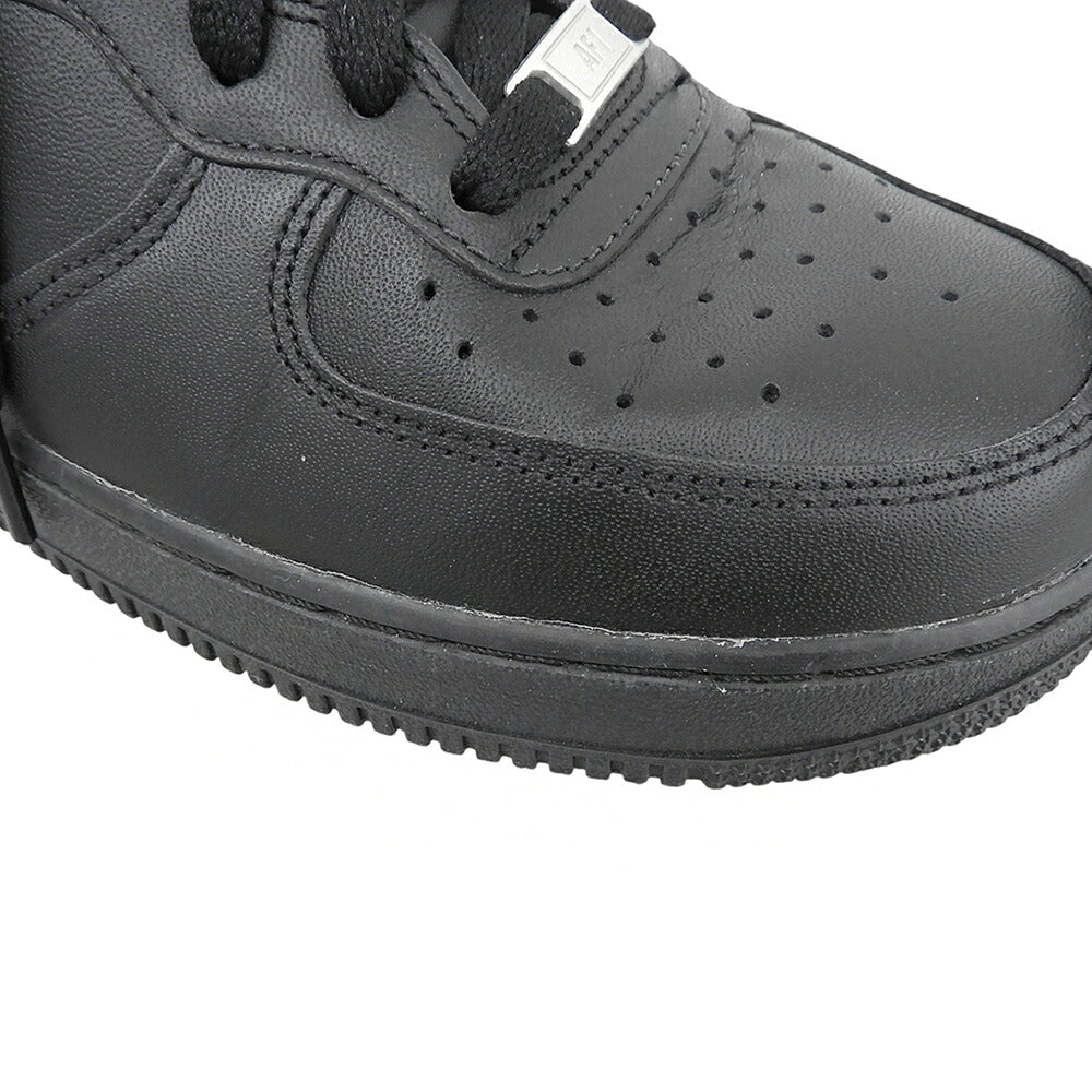 NIKE Air Force 1 Leather Low-Top Sneakers Black Size 10(US)