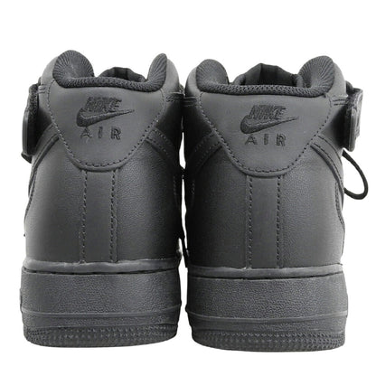 NIKE Air Force 1 Leather Low-Top Sneakers Black Size 10(US)