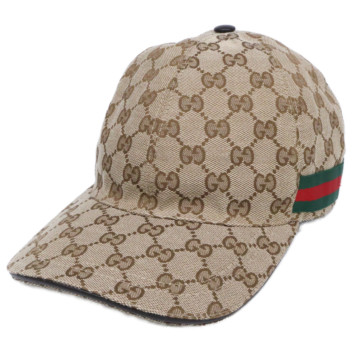 GUCCI GG Canvas Web Baseball Cap Beige Size M 58CM