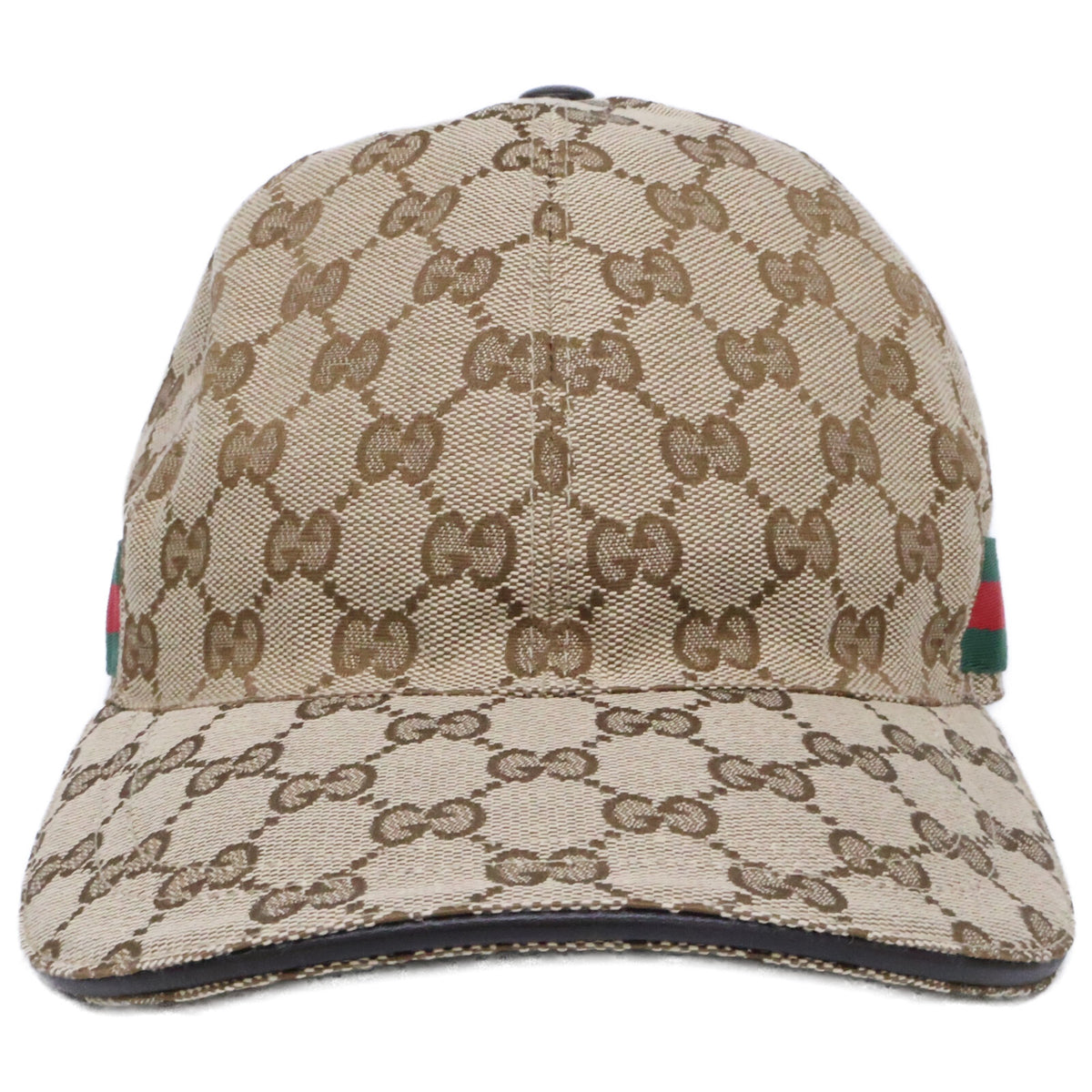 GUCCI GG Canvas Web Baseball Cap Beige Size M 58CM