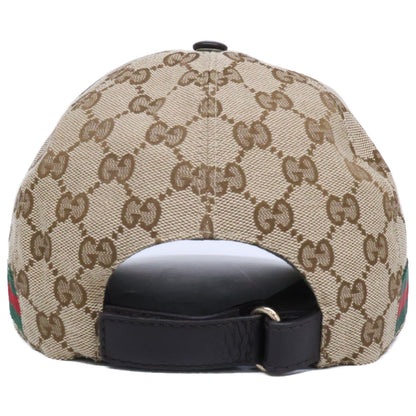 GUCCI GG Canvas Web Baseball Cap Beige Size M 58CM