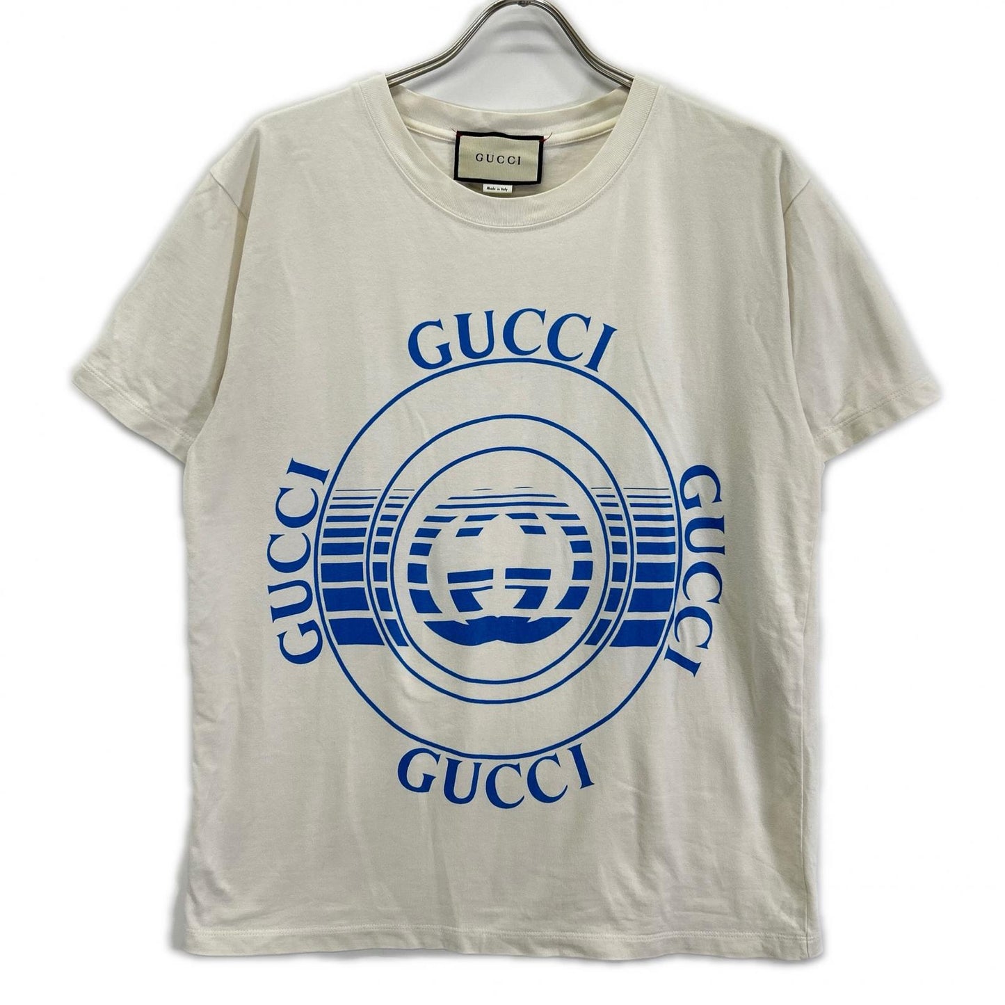 GUCCI 20AW Disc Print Oversized Tee White Size XS