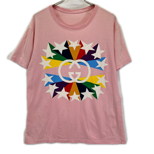 GUCCI 21AW Interlocking Print T-Shirt Pink Size S