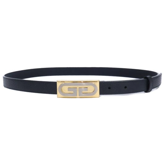 GUCCI 572227 GG Buckle Leather Belt Black Size ONE SIZE