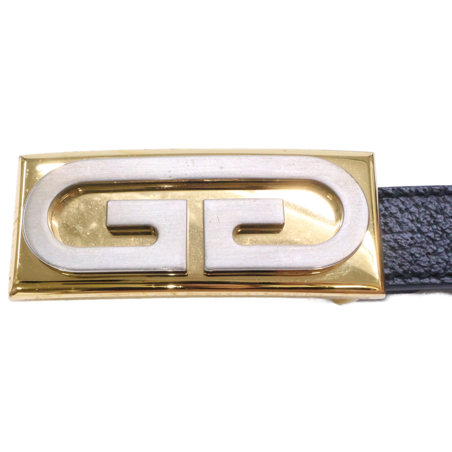 GUCCI 572227 GG Buckle Leather Belt Black Size ONE SIZE