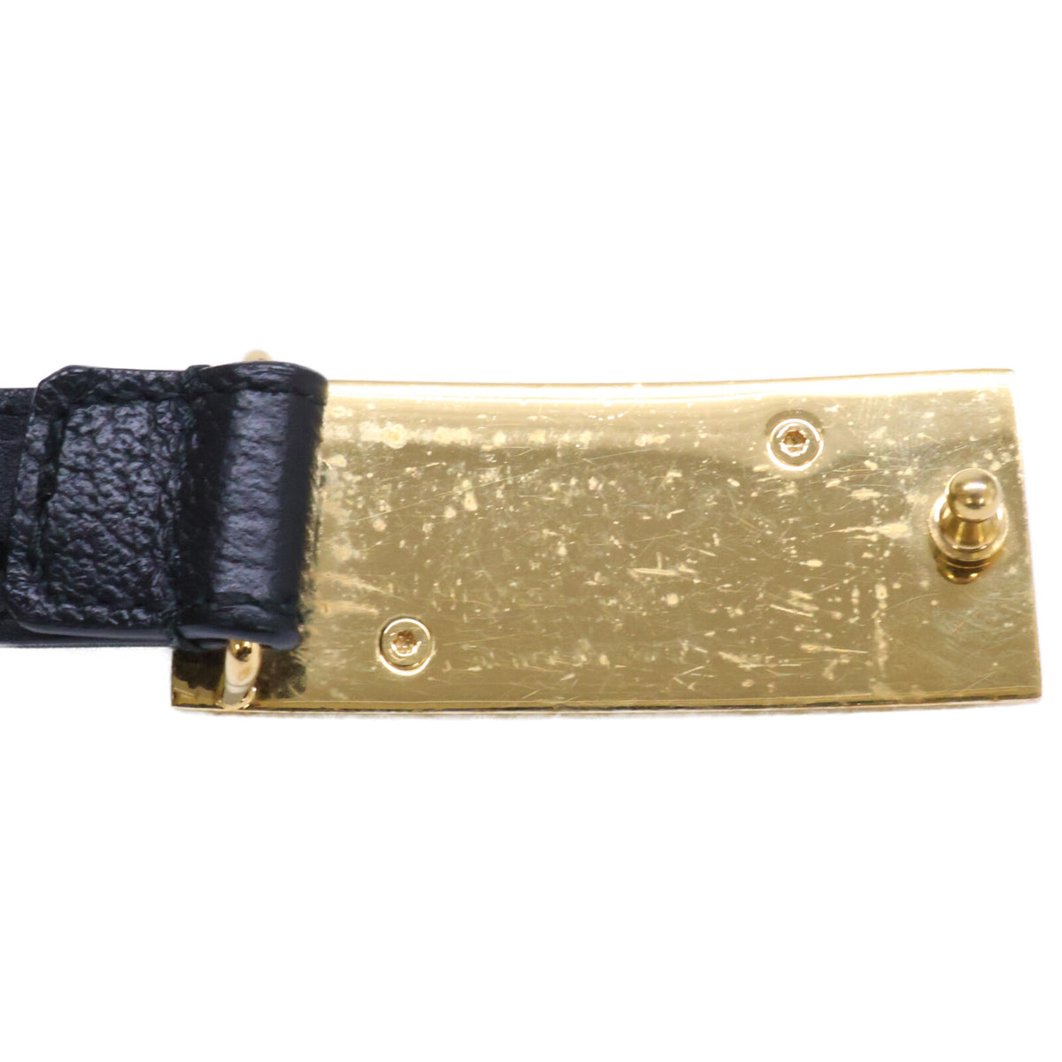 GUCCI 572227 GG Buckle Leather Belt Black Size ONE SIZE