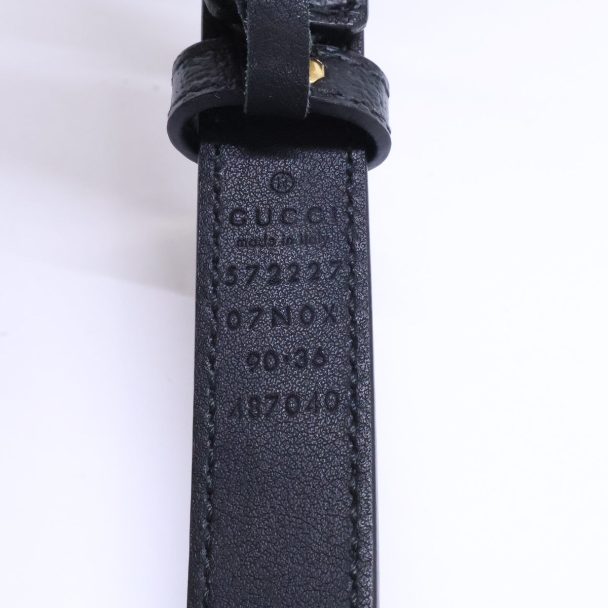 GUCCI 572227 GG Buckle Leather Belt Black Size ONE SIZE