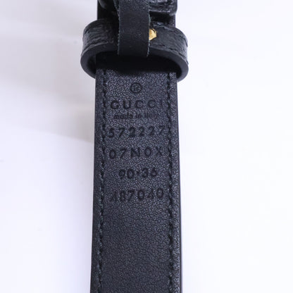 GUCCI 572227 GG Buckle Leather Belt Black Size ONE SIZE