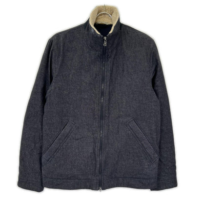 Falconeri Cashmere Lined Denim Down Jacket Blue Size 46