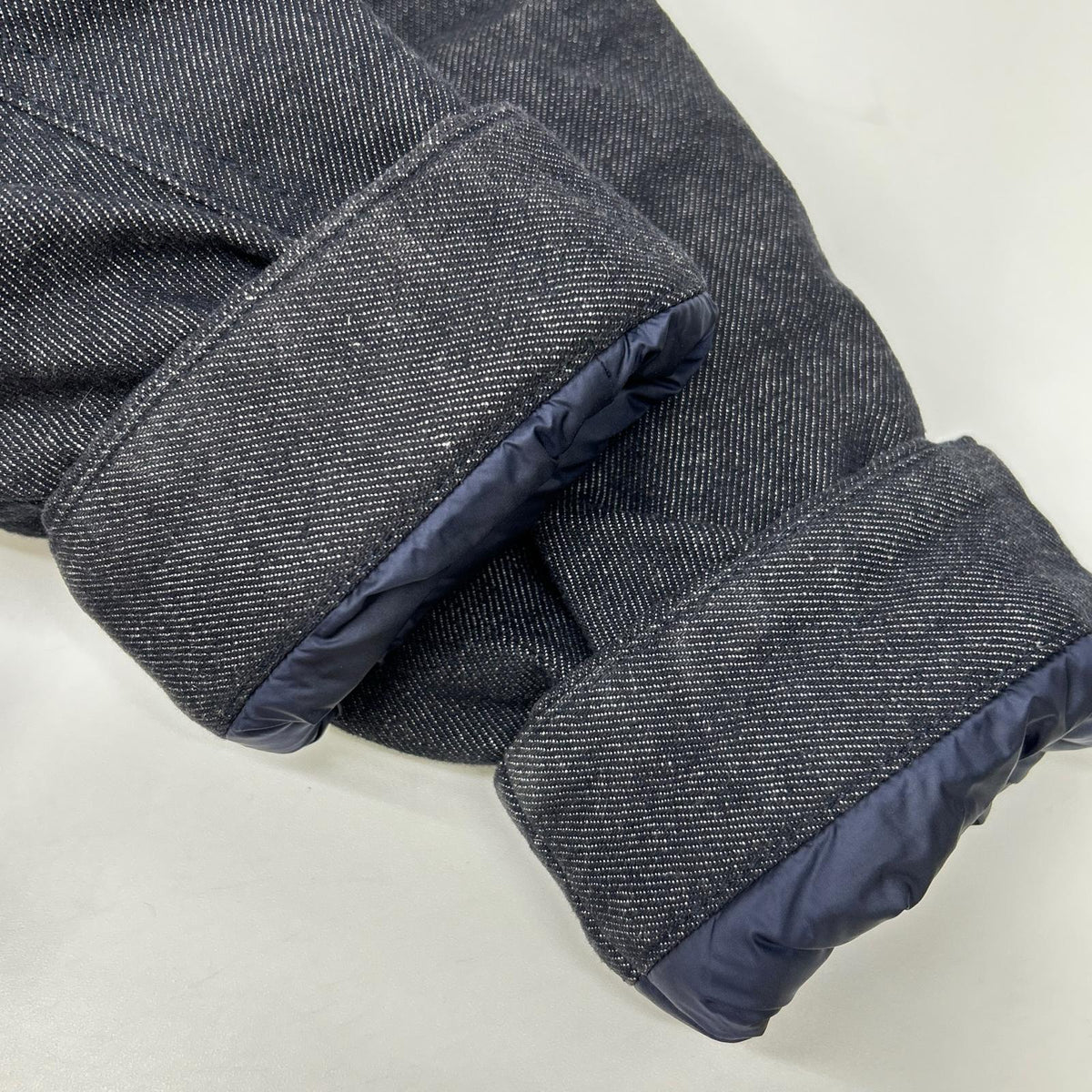 Falconeri Cashmere Lined Denim Down Jacket Blue Size 46