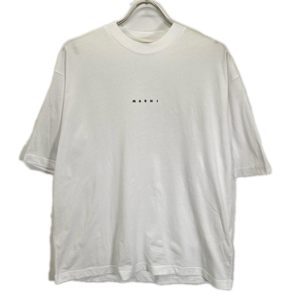 MARNI White Mini Logo Mock Neck T-Shirt Size 48