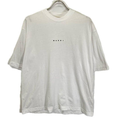 MARNI White Mini Logo Mock Neck T-Shirt Size 48