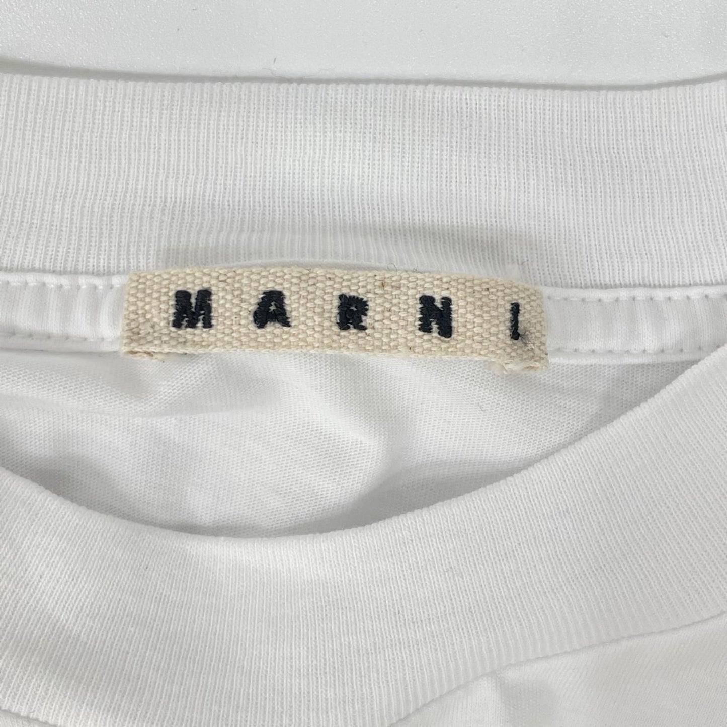 MARNI White Mini Logo Mock Neck T-Shirt Size 48