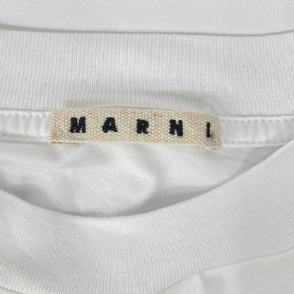 MARNI White Mini Logo Mock Neck T-Shirt Size 48