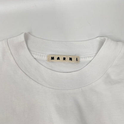 MARNI White Mini Logo Mock Neck T-Shirt Size 48