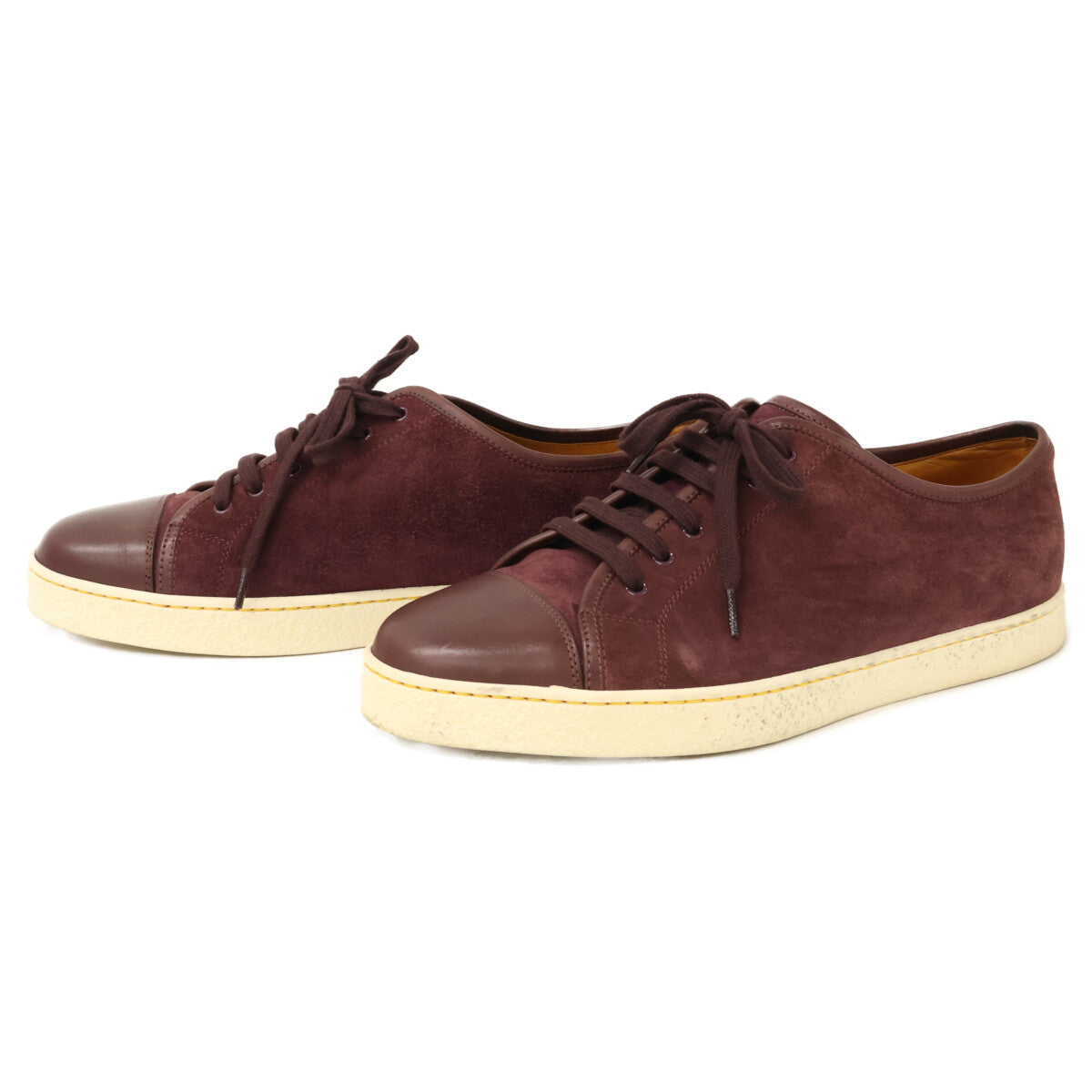 JOHNLOBB Levah Suede Leather Sneakers Bordeaux Size 6