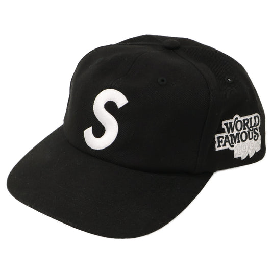 Supreme World Famous S Logo 6-Panel Cap Black