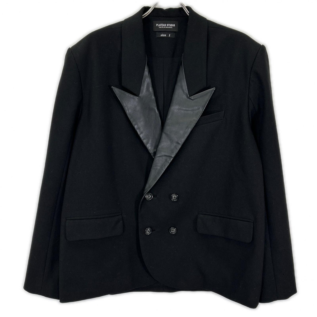 PLATEAU STUDIO Peaked Lapel Leather Double Jacket Size 1