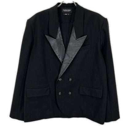 PLATEAU STUDIO Peaked Lapel Leather Double Jacket Size 1