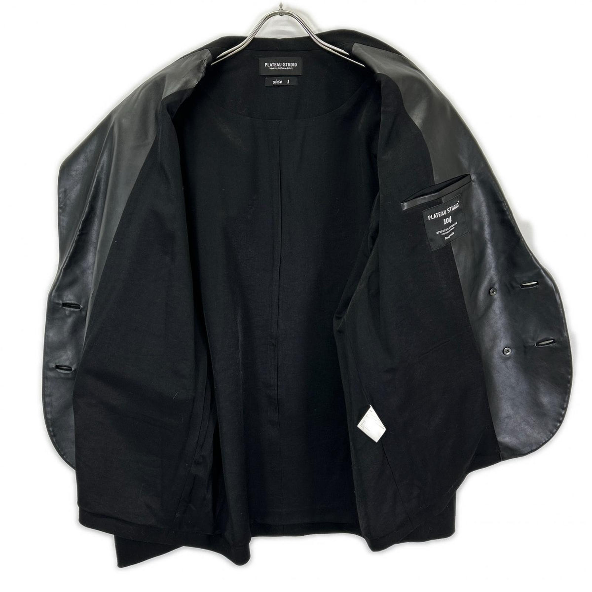 PLATEAU STUDIO Peaked Lapel Leather Double Jacket Size 1