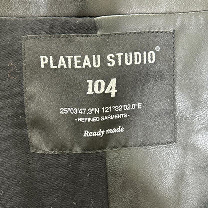 PLATEAU STUDIO Peaked Lapel Leather Double Jacket Size 1