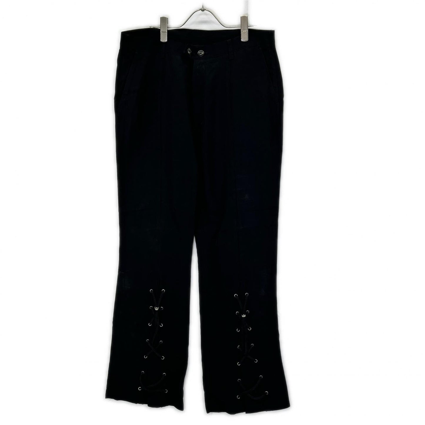 PLATEAU STUDIO Cotton Lace-Up Flare Pants Black Size 2