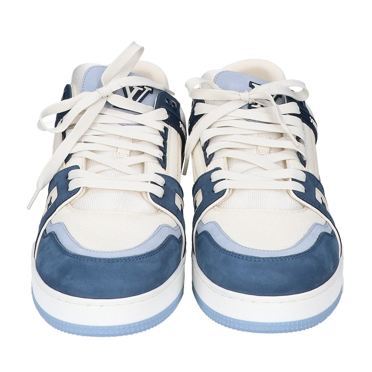 LOUIS VUITTON 23' LV Trainer Leather Sneakers Blue Size UK 12