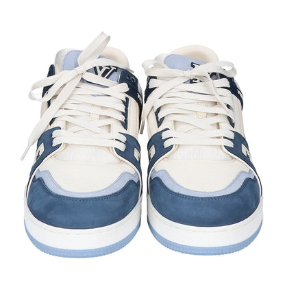 LOUIS VUITTON 23' LV Trainer Leather Sneakers Blue Size UK 12