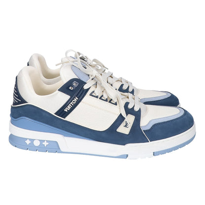 LOUIS VUITTON 23' LV Trainer Leather Sneakers Blue Size UK 12