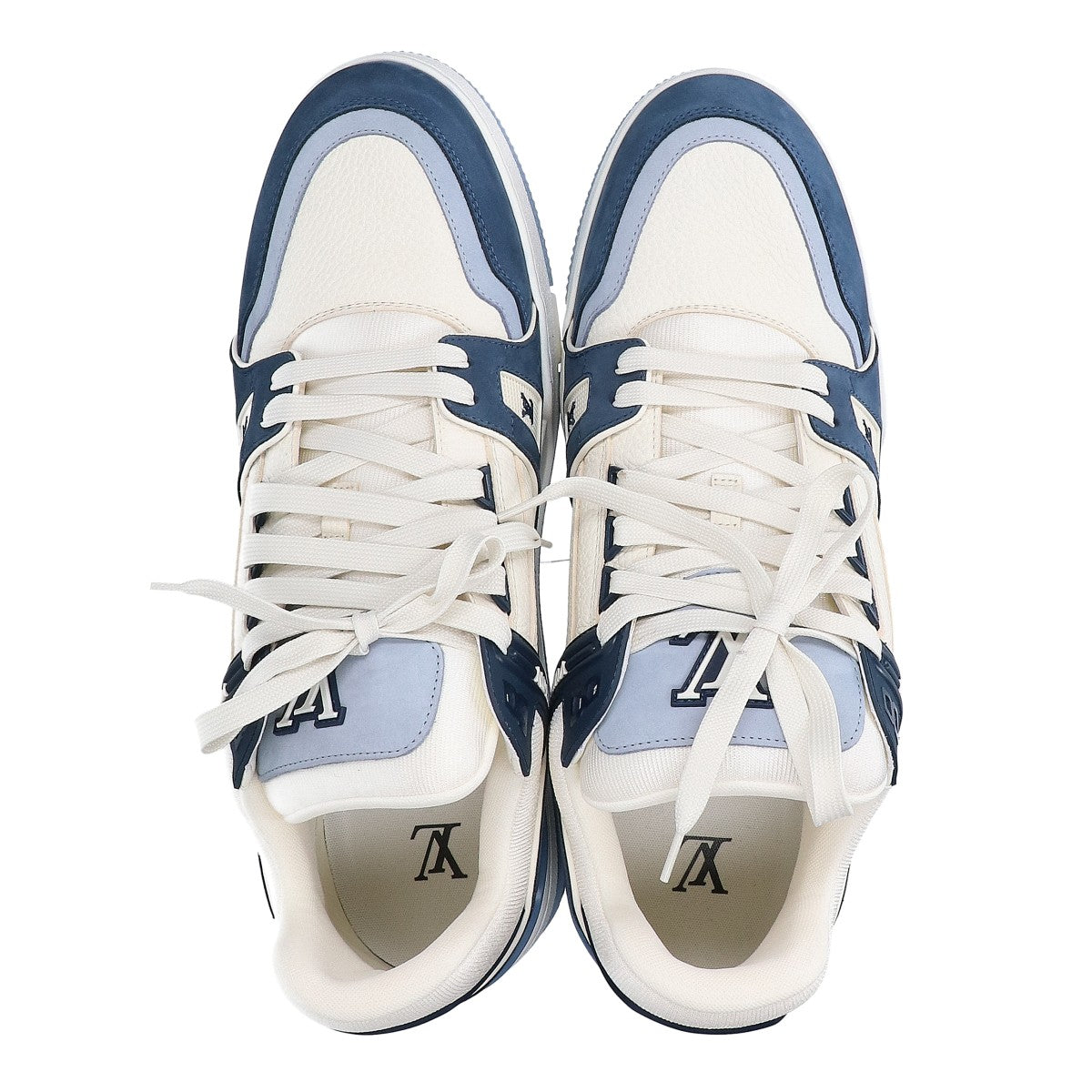 LOUIS VUITTON 23' LV Trainer Leather Sneakers Blue Size UK 12