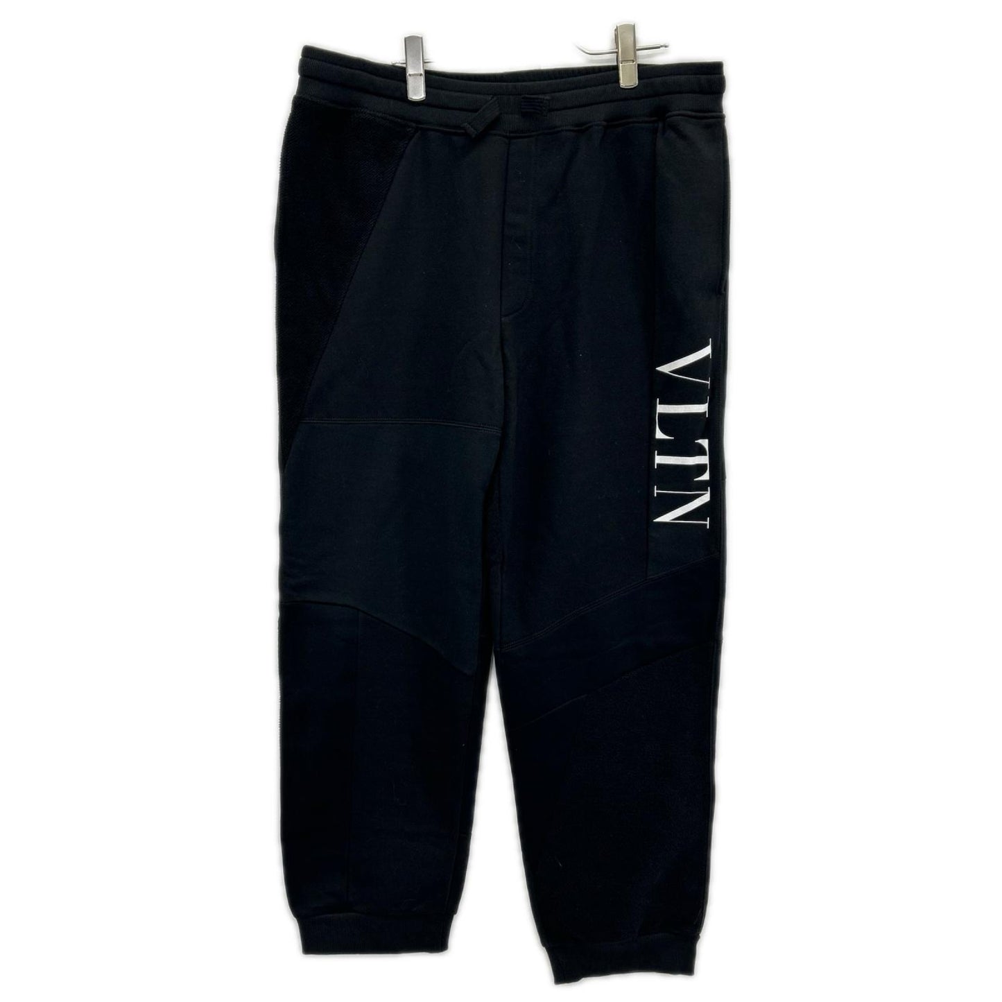 VALENTINO Black VLTN Logo Patchwork Sweatpants Size L